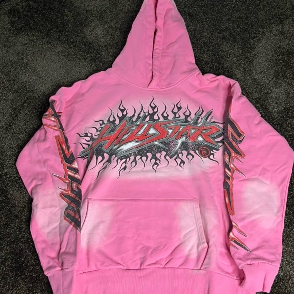 Hellstar Men’s Pink Graphic Hoodie